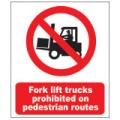 Prohibition Safety Signs Forklift Trucks Prohibited Sign Aluminium Pro47
