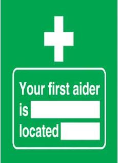 Emergency Notice Signs Emergency First Aider Sign Plastic Eme40