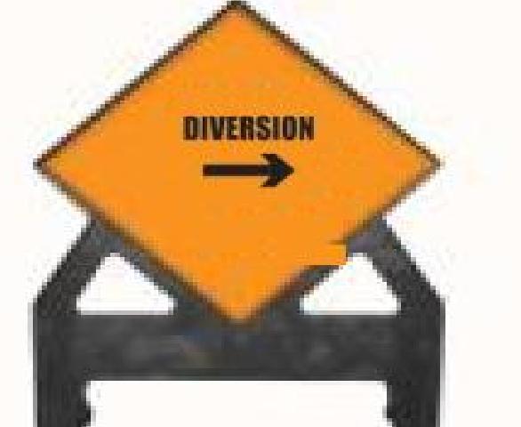 Temporary Plastic Road Signs Diversion Right Poly Sign 750 Tem32