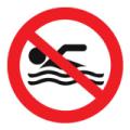 Prohibition Safety Signs No Swimming Sign Aluminium Pro75