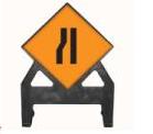 Temporary Plastic Road Signs Road Narrows Left Poly Sign 750 Tem28