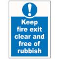 Emergency Notice Signs Emergency Fire Exit Keep Clear Sign Plastic Eme89