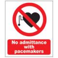 Prohibition Safety Signs No Admittance With Pacemakers Sign Aluminium Pro114
