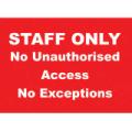 General Safety Signs No Unauthorised Access Sign Gen41