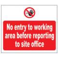 Prohibition Safety Signs No Entry To Working Area Sign Plastic Pro120