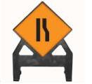Temporary Plastic Road Signs Road Narrows Right Poly Sign 750 Tem25