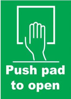 Emergency Notice Signs Emergency Push Pad To Open Sign Aluminium Eme13