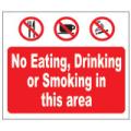 Prohibition Safety Signs No Eating Drinking Smoking Sign Plastic Pro27