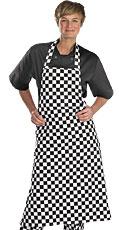 Chefs Bib Apron Bl/w 34x40 Bee