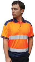 Pk Shirt 2tone Orange/navy L Bee