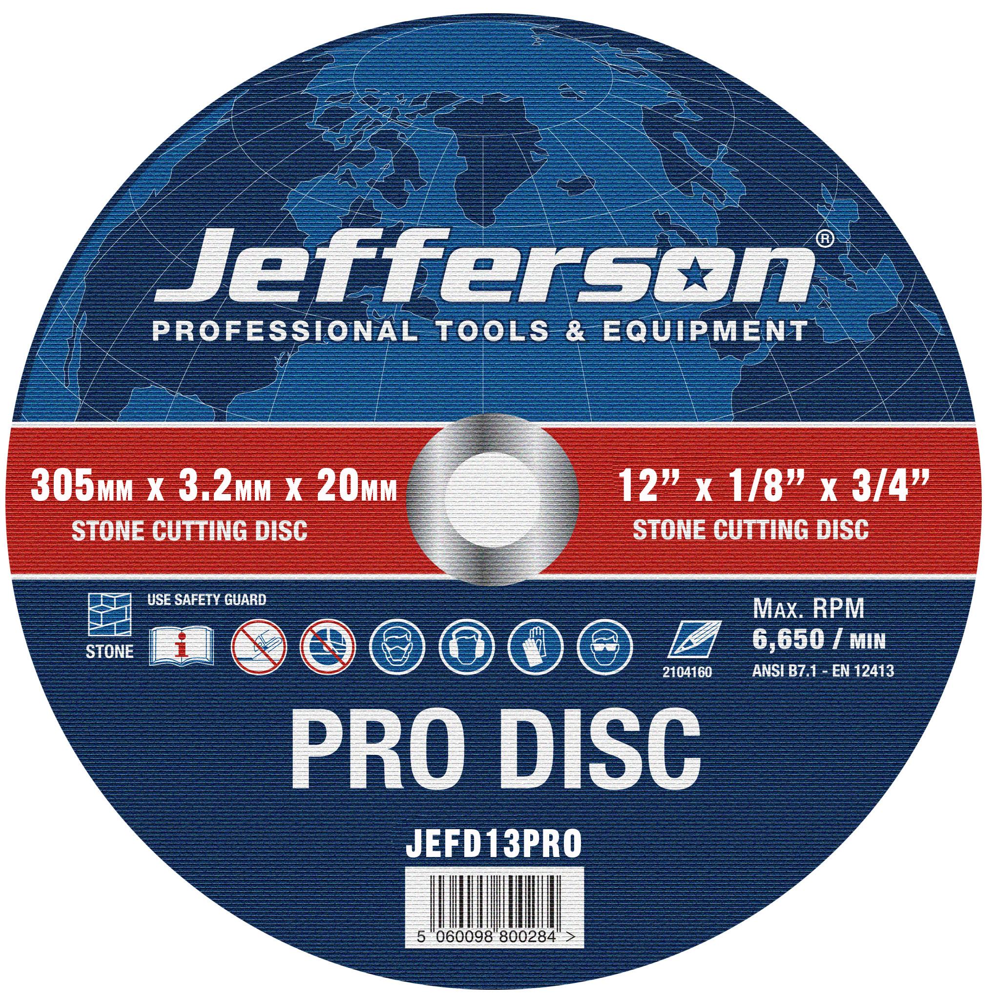 12" Stone Cutting Abrasive Disc 20mm Bore Jefd13pro