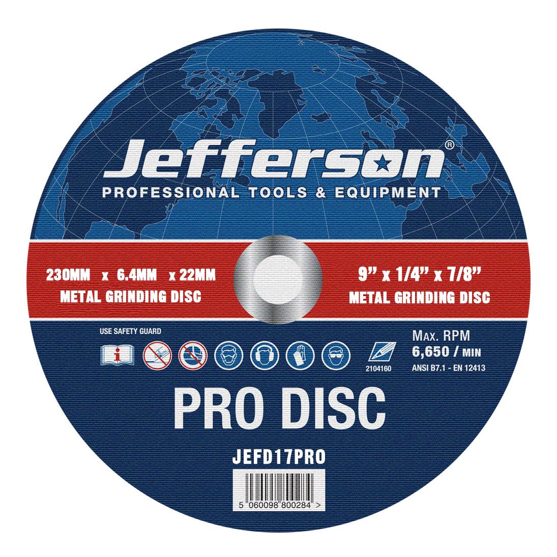 9" Metal Grinding Abrasive Disc 22mm Bore Jefd17pro