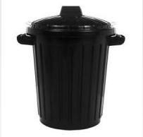 Bucket & Bins Black Plastic Dustbin C405