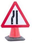 Cone Mounted Signs (gb & Ni ) Road Narrows Nearside 600mm Con3