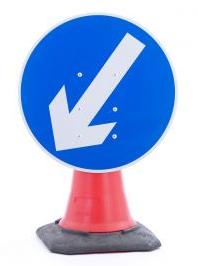 Cone Mounted Signs (gb & Ni ) Directional Arrow Left 600mm Con5