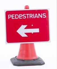 Cone Mounted Signs (gb & Ni ) Pedestrian Left Cone Sign 600mm X 450mm Con7