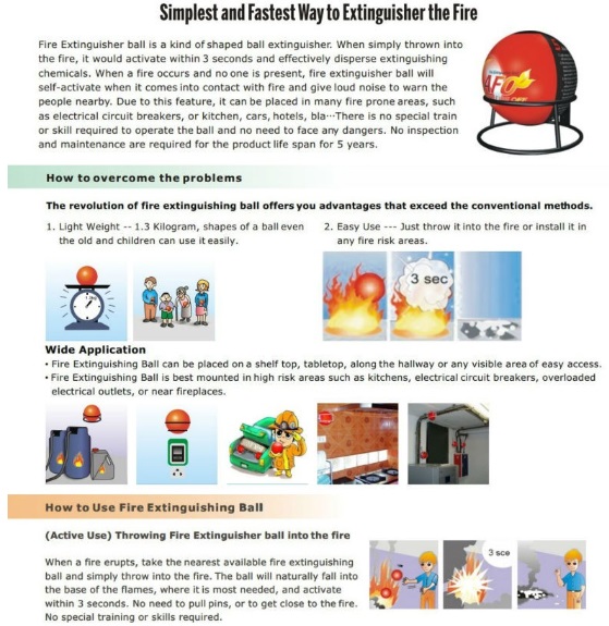 Fire Extinguisher Ball 300mm Ch Explodes 3 Seconds In Fire Ce Approved