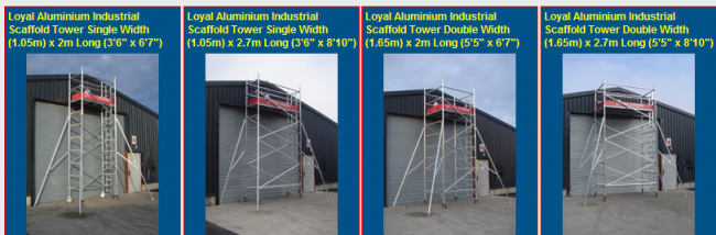 Industrial Scaffold Tower Scaffold Tower 1.65m X 2.m Long Tower3