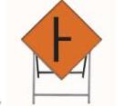 Temporary Traffic Sign Complete With Metal Stand Side Road On Right Metal Sign600x600 Met1