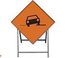 Temporary Traffic Sign Complete With Metal Stand Uneven Surface Metal Sign 1200x1200 Complete With Metal Stand Met37