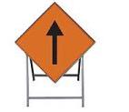 Temporary Traffic Sign Complete With Metal Stand Single Lane Metal Sign 1200x1200 Complete With Metal Stand Met49