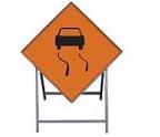 Temporary Traffic Sign Complete With Metal Stand Slippery Surface Metal Sign 600x600 Complete With Metal Stand Met54