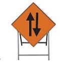 Temporary Traffic Sign Complete With Metal Stand Two-way Traffic Metal Sign 900x900 Complete With Metal Stand Met68