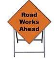 Temporary Traffic Sign Complete With Metal Stand Roadworks Ahead Dsp 7726 1200x1200 Complete With Metal Stand Met77
