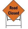 Temporary Traffic Sign Complete With Metal Stand Road Closed Metal Sign 1200x1200 Complete With Metal Stand Met86