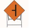 Temporary Traffic Sign Complete With Metal Stand Side Road Left Metal Sign 600x0600 Met5
