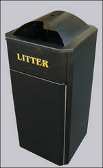 Freestanding Litter Bins Heavy Duty Curved Top Street Bin Para026