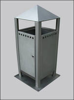 Freestanding Litter Bins Designer Pyramid Top Street Bin Para029