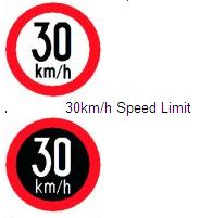 Permanent Traffic Sign 30km/h Speed Limit 600x600 Rus 044