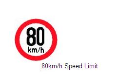 Permanent Traffic Sign 80km/h Speed Limit 600x600 Rus 041