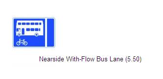 Permanent Traffic Sign Nearside With Flow Buslane Rus028