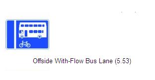 Permanent Traffic Sign Offside With Flow Buslane Rus029