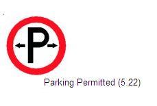 Permanent Traffic Sign Parking Permitted 600x600 Rus018