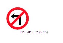 Permanent Traffic Sign No Left Turn 600x600 Rus 013