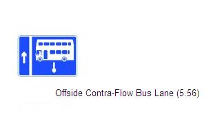 Permanent Traffic Sign Offside Contra- Flow Buslane Rus030