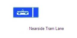 Permanent Traffic Sign Nearside Tram Lane Rus036