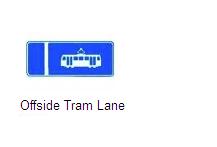 Permanent Traffic Sign Off Side Tram Lane Rus037