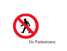 Permanent Traffic Sign No Pedestrians 600x600 Rus 038