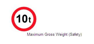 Permanent Traffic Sign Maximum Gross Weight (safety) 600x600 Rus 053