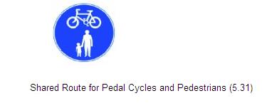 Permanent Traffic Sign Shared Route For Pedal Cycles And Pedestrians Rus058