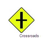 Permanent Traffic Sign Cross Roads 600x600 W001