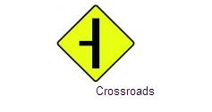 Permanent Traffic Sign Cross Roads 600x600 W002l