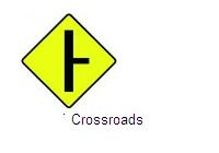 Permanent Traffic Sign Cross Roads 600x600 W002r