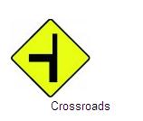Permanent Traffic Sign Cross Roads 600x600 W004l