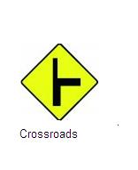 Permanent Traffic Sign Cross Roads 600x600 W004r