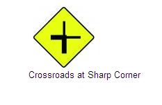 Permanent Traffic Sign Cross Roads At Sharp Corner 600x600 W006l
